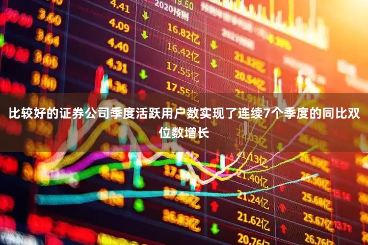 比较好的证券公司季度活跃用户数实现了连续7个季度的同比双位数增长